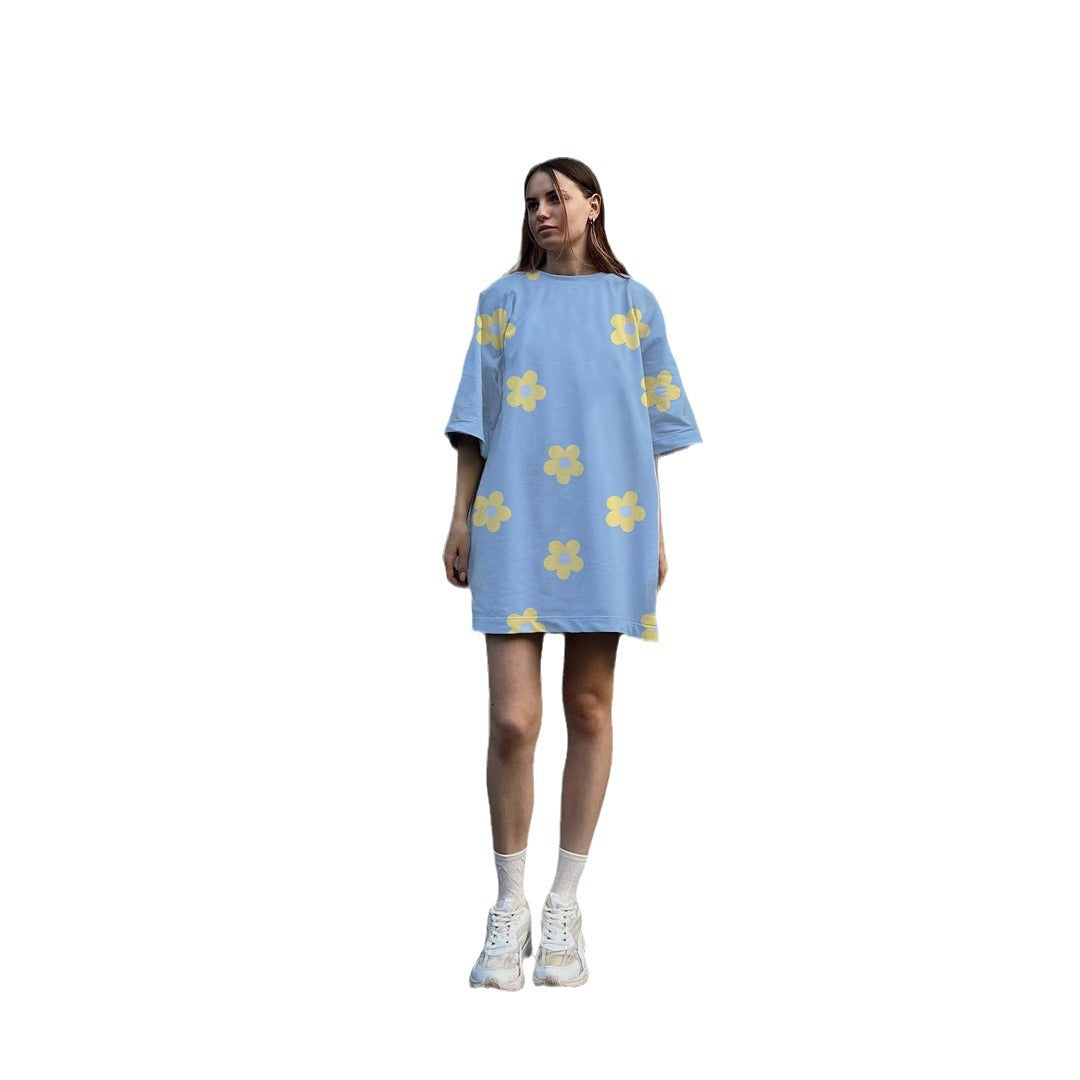 Damen Lässiges Blusenkleid mit floralem Muster Sovae