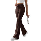 Damen Hochwertige Flared Strickhose Sovae