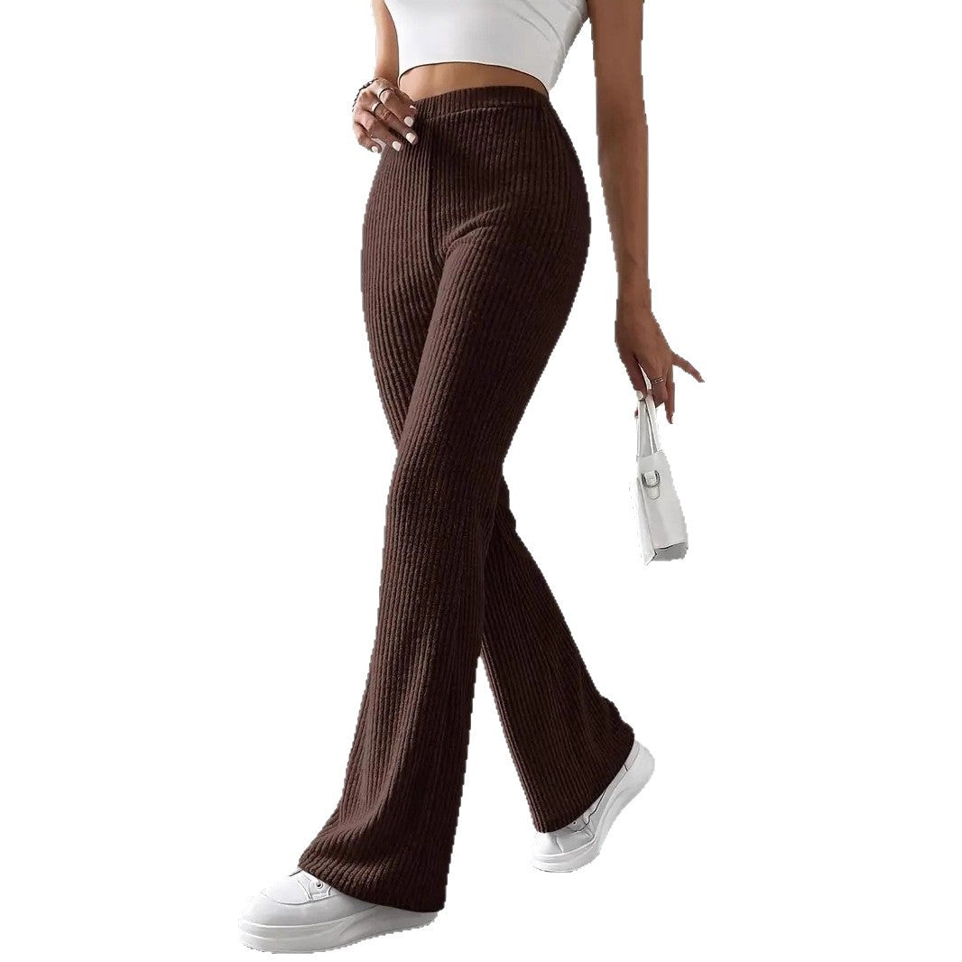 Damen Hochwertige Flared Strickhose Sovae