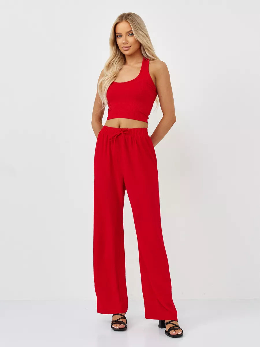Damen Weite Relaxed-Fit Hose aus leichtem Jersey Sovae