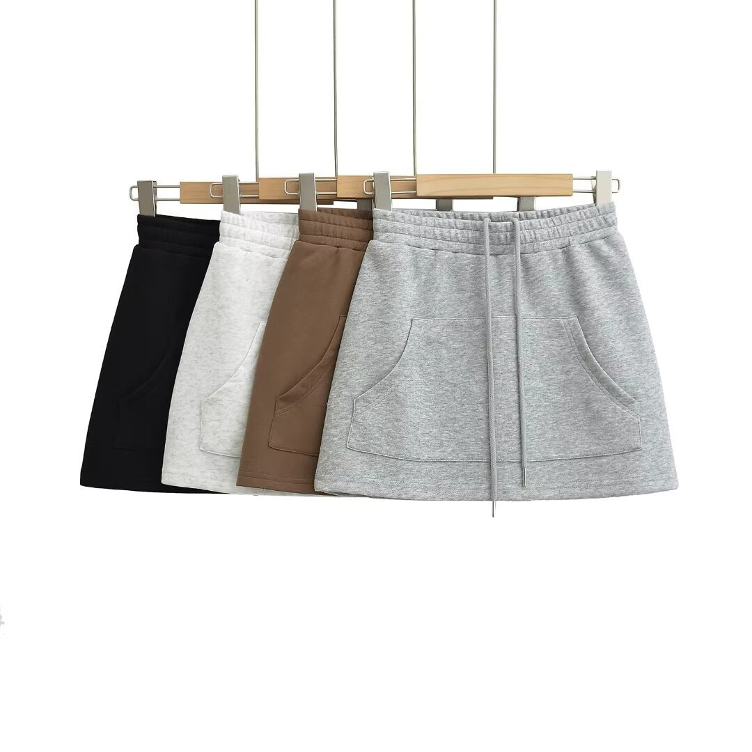 Damen Sweatrock mit elastischem Bund und praktischen Seitentaschen Sovae