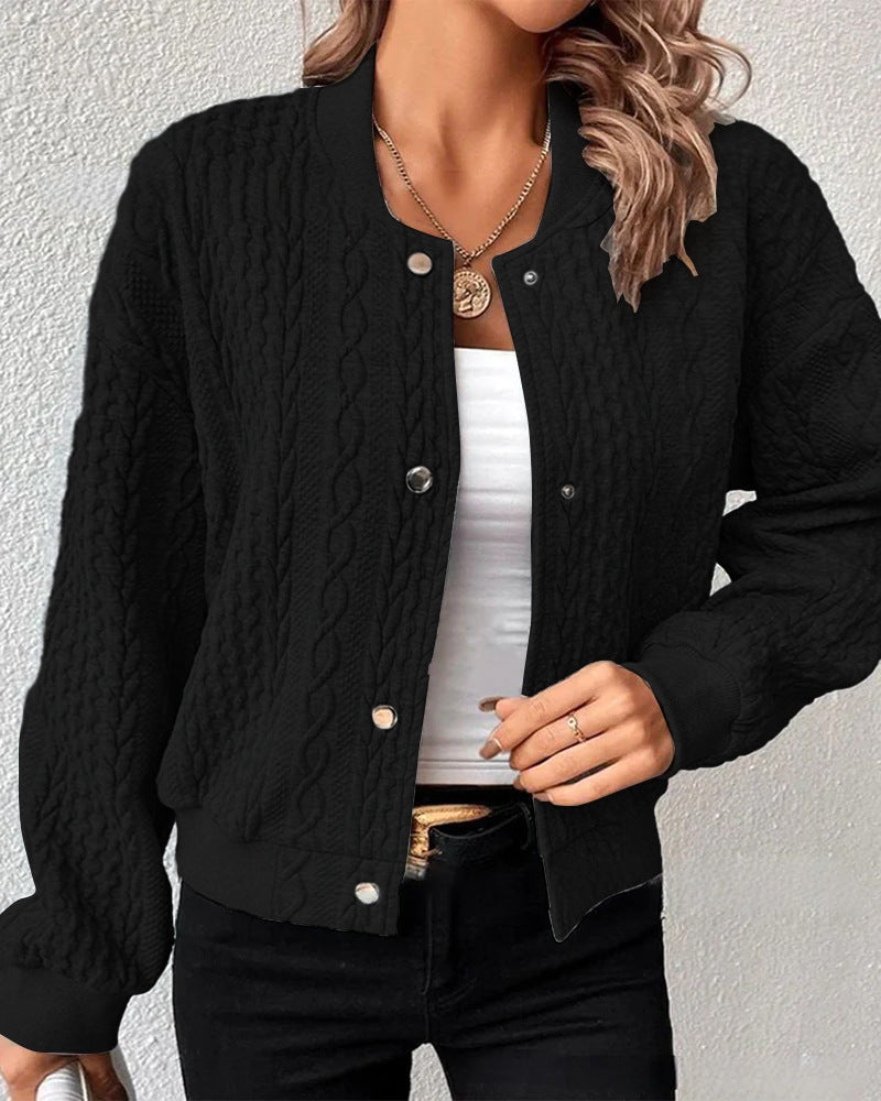 Damen modische Strickjacke mit Knopfleiste Sovae