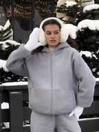 Damen Hochwertiger Fleece-Kapuzenjacke Sovae