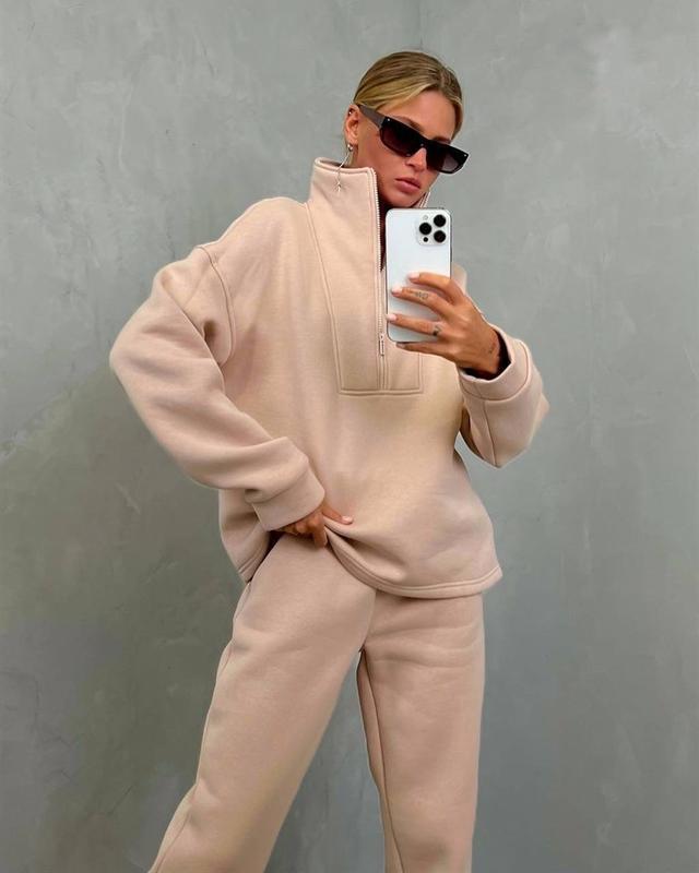 Damen Sportliche Pullover-Set mit hohem Kragen Sovae