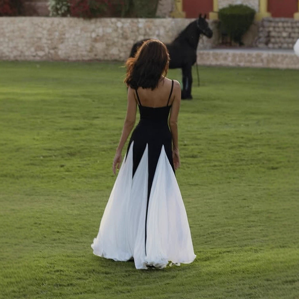 Damen Elegantes Maxikleid mit hochgeschlitzen Seiten Sovae