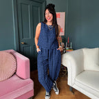 Damen Hüpfdress mit kariertem Muster Sovae