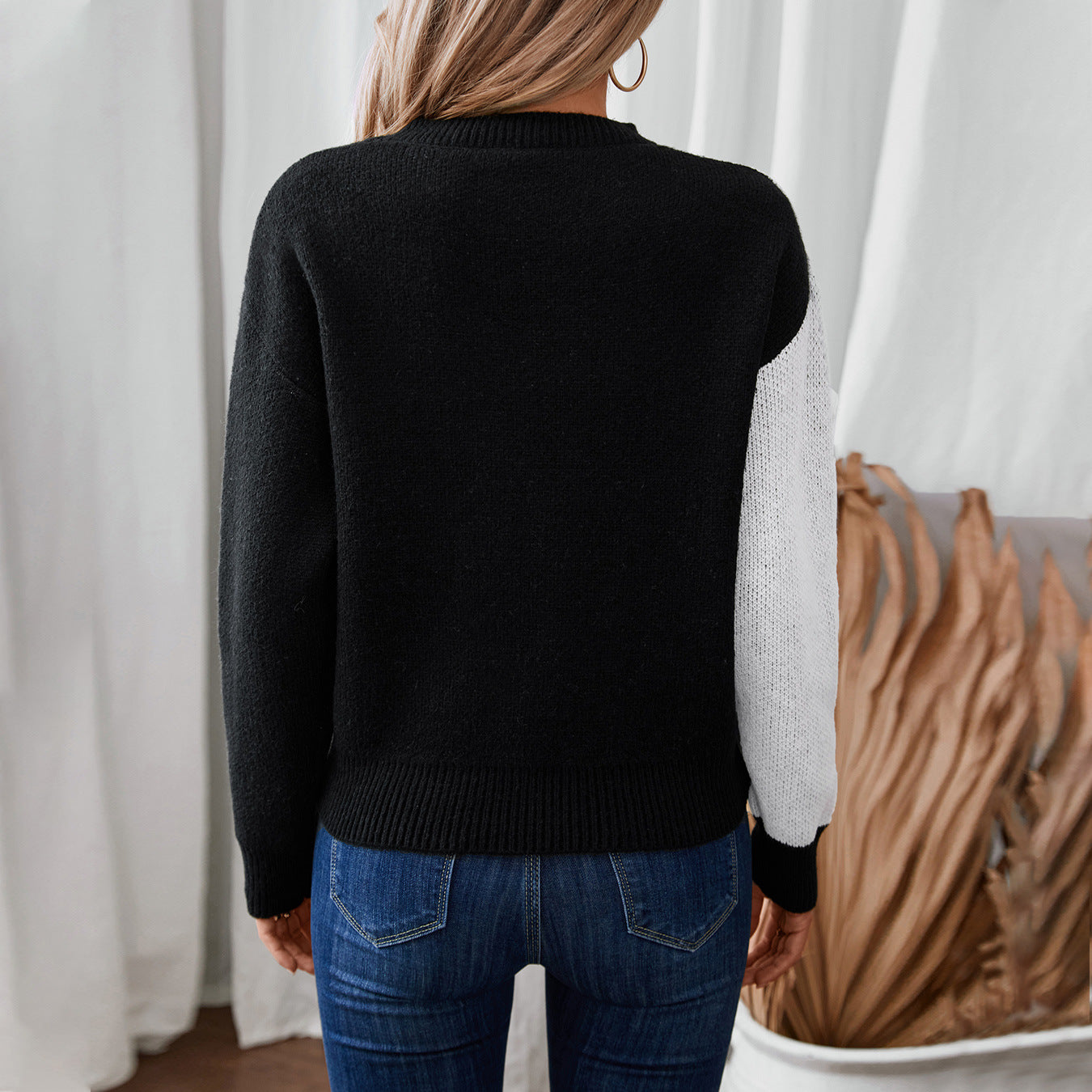 Damen modischer Pullover mit Yin-Yang-Motiv Sovae