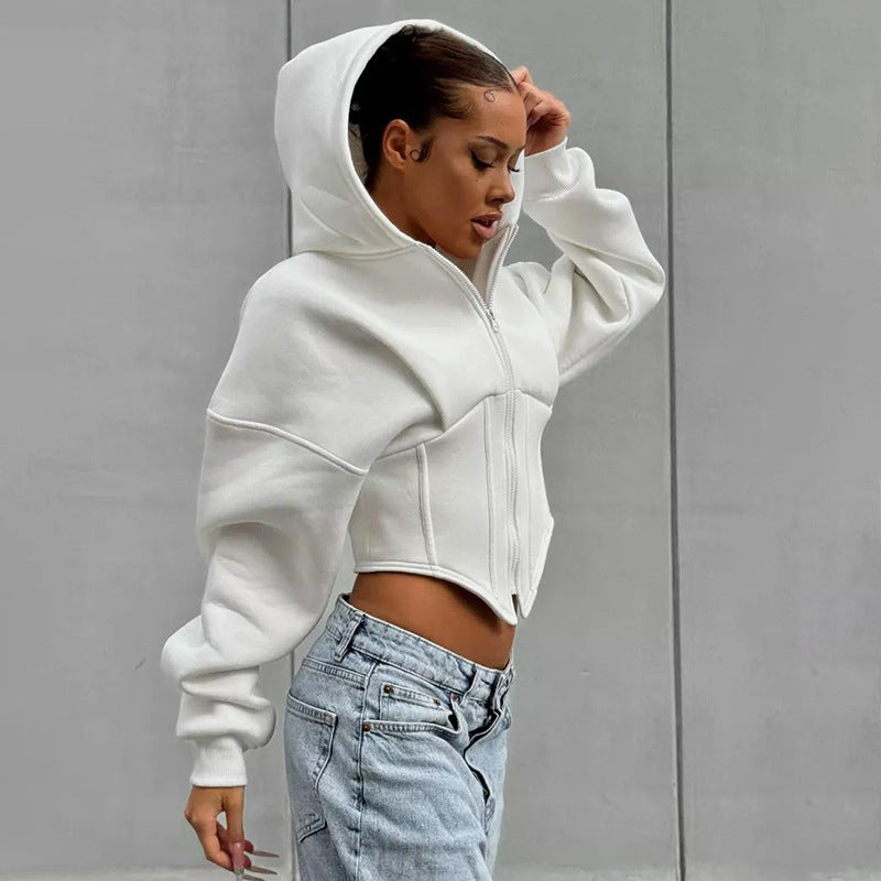 Damen cropped Kapuzenjacke Sovae