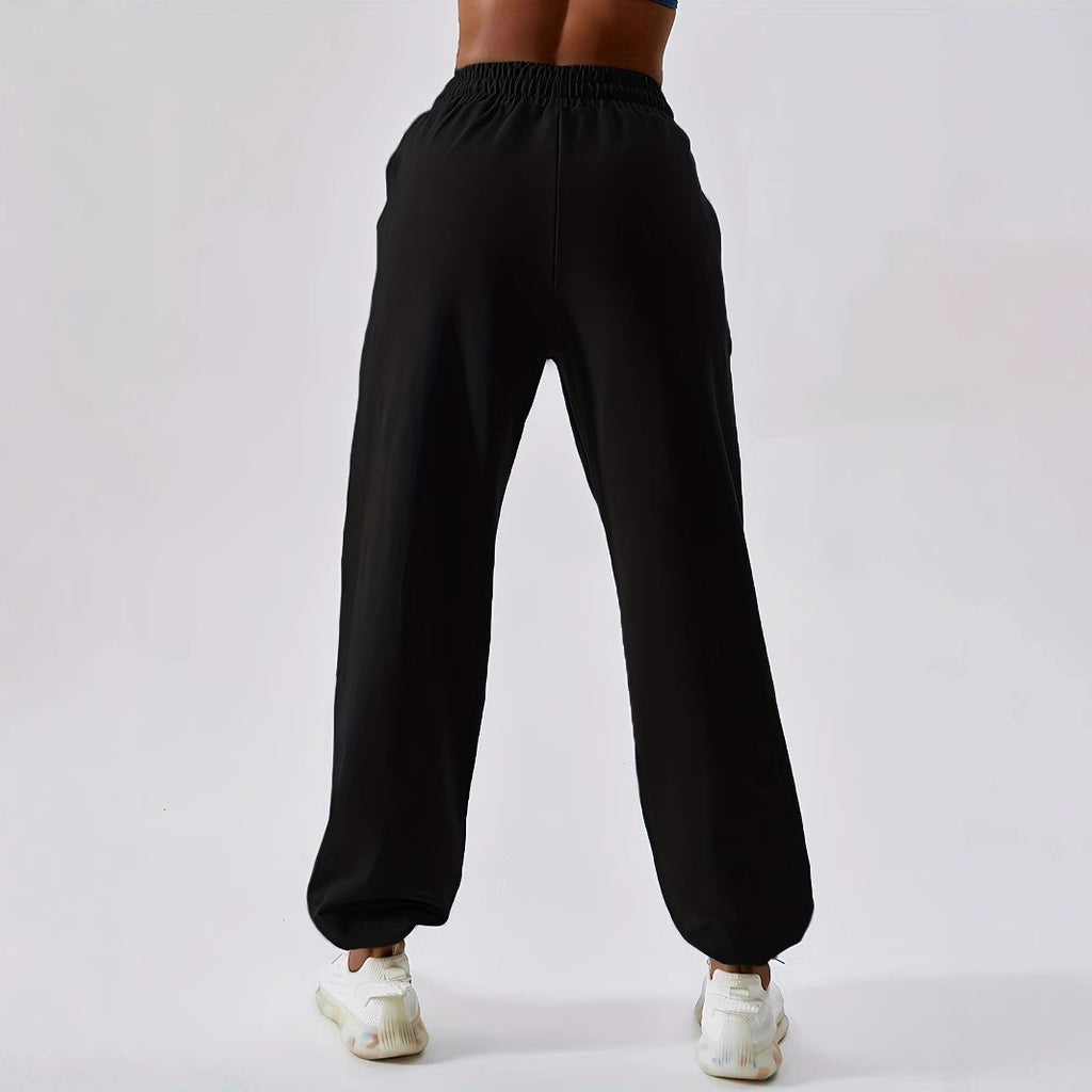 Damen weite Sporthose mit elastischem Bund und Kordelzug Sovae