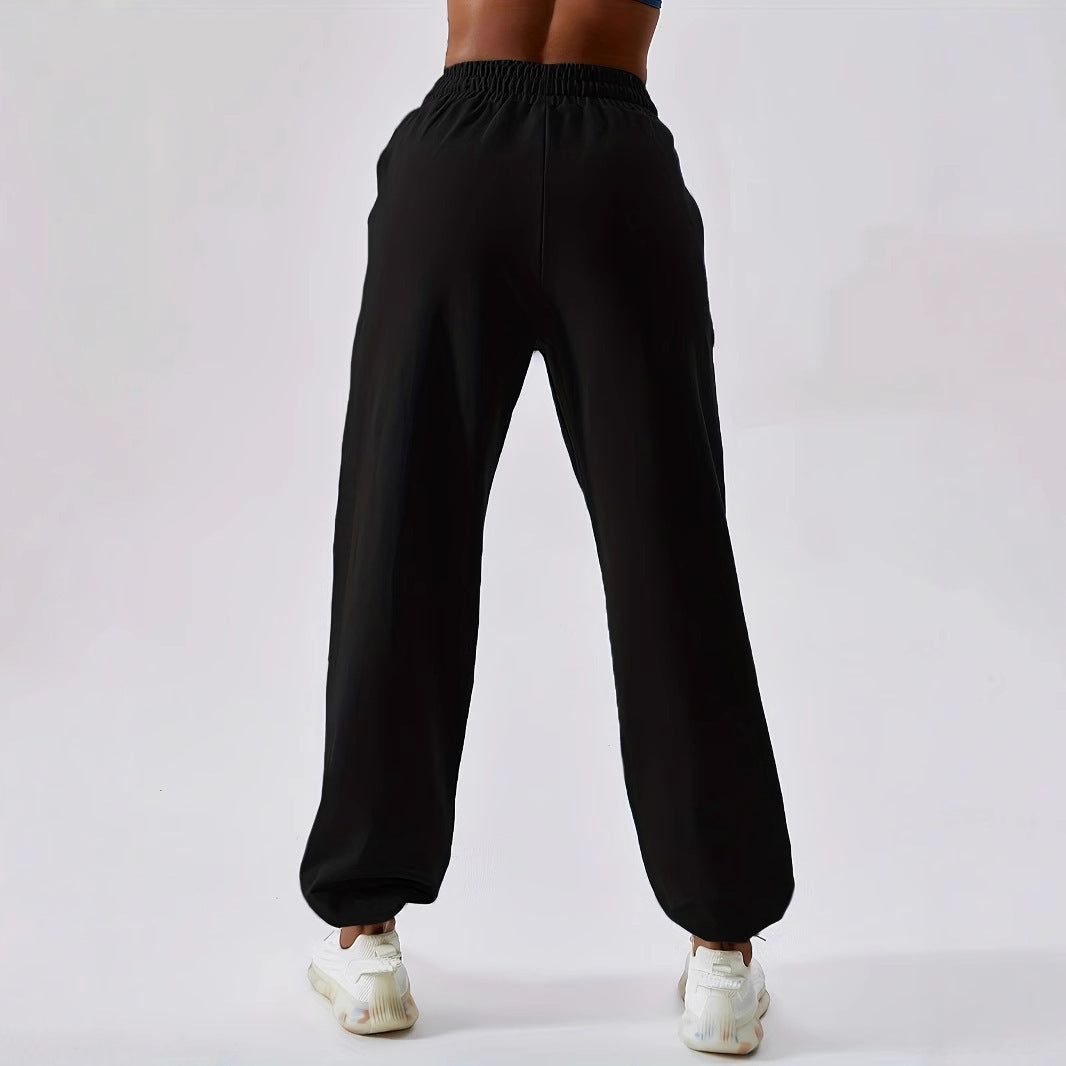 Damen weite Sporthose mit elastischem Bund und Kordelzug Sovae