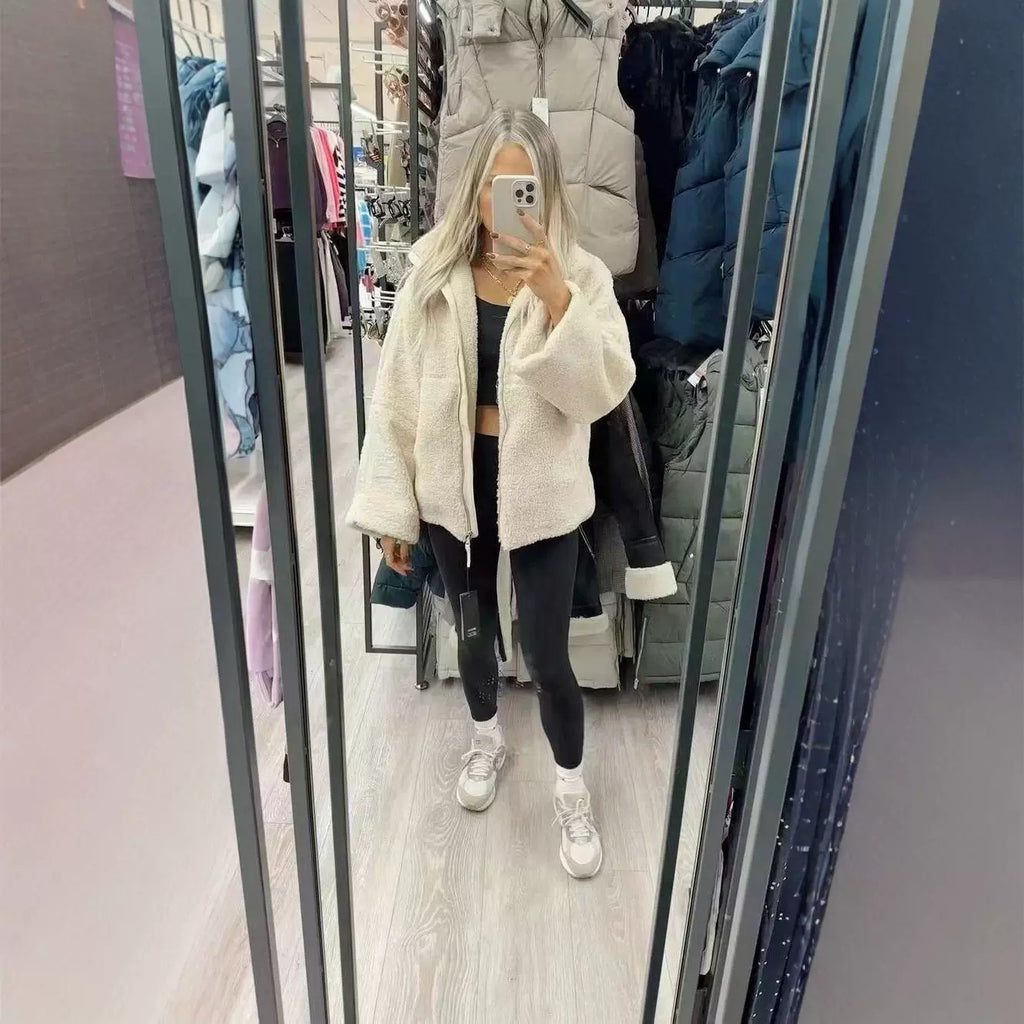 Damen Fleecejacke mit hohem Kragen und praktischen Taschen Sovae