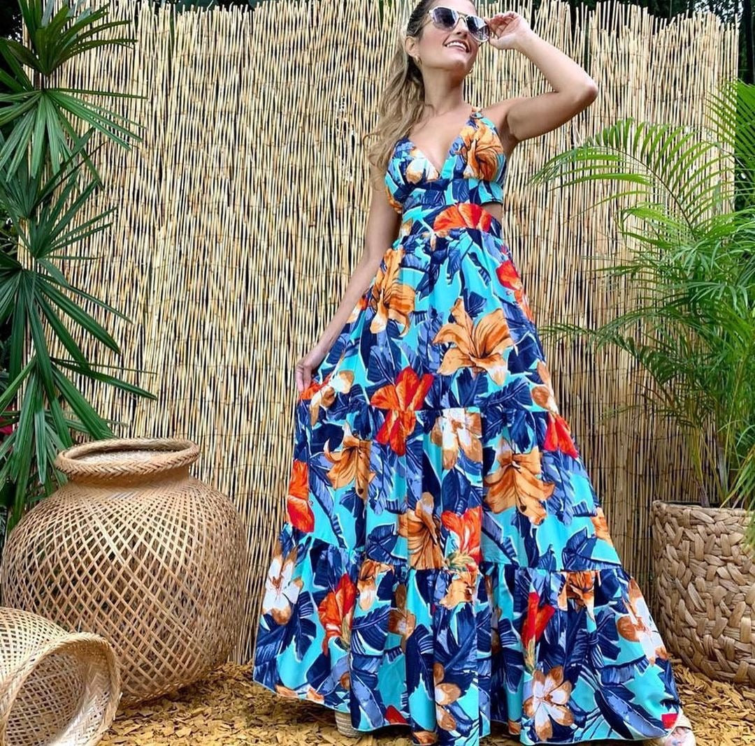 Damen Maxikleid Sovae