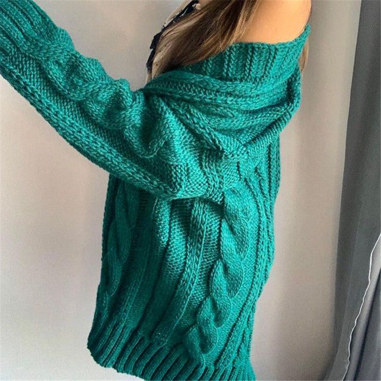 Damen Großer Oversized Strickpullover Sovae