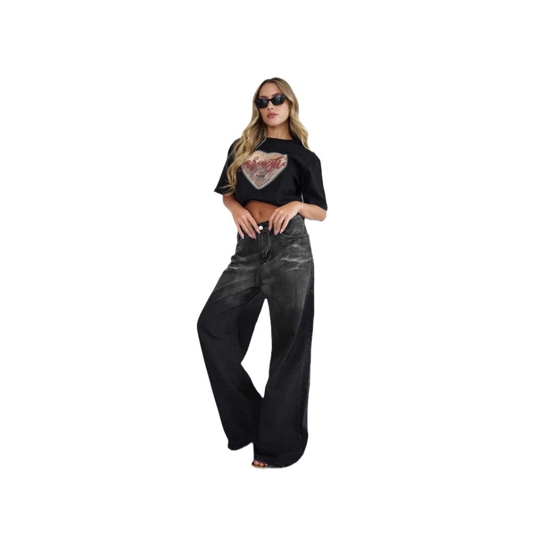 Damen Weit geschnittene Jeans mit strapazierfähigem Denim Sovae