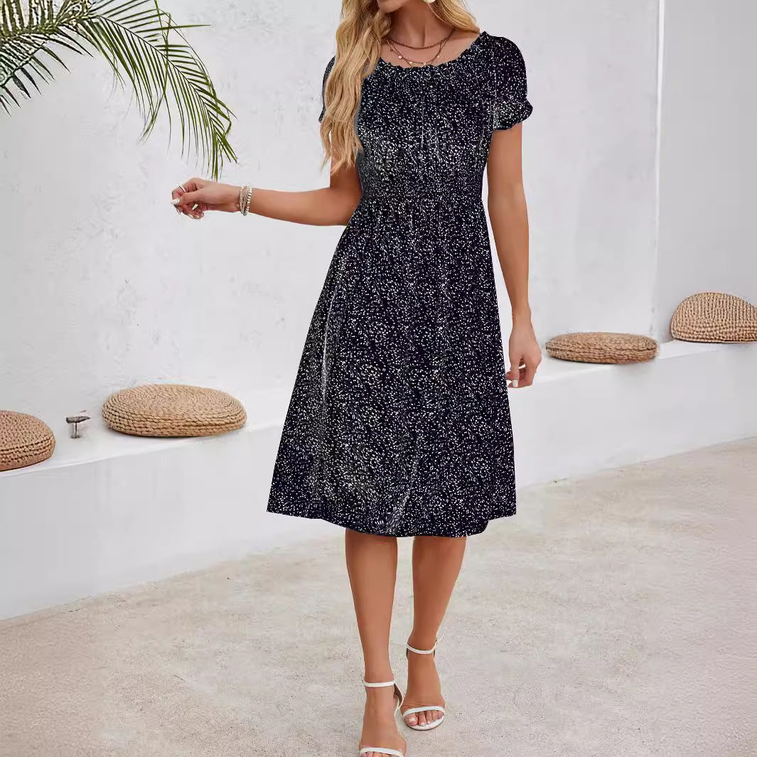 Damen Midikleid mit femininem Schnitt und floraler Gestaltung Sovae