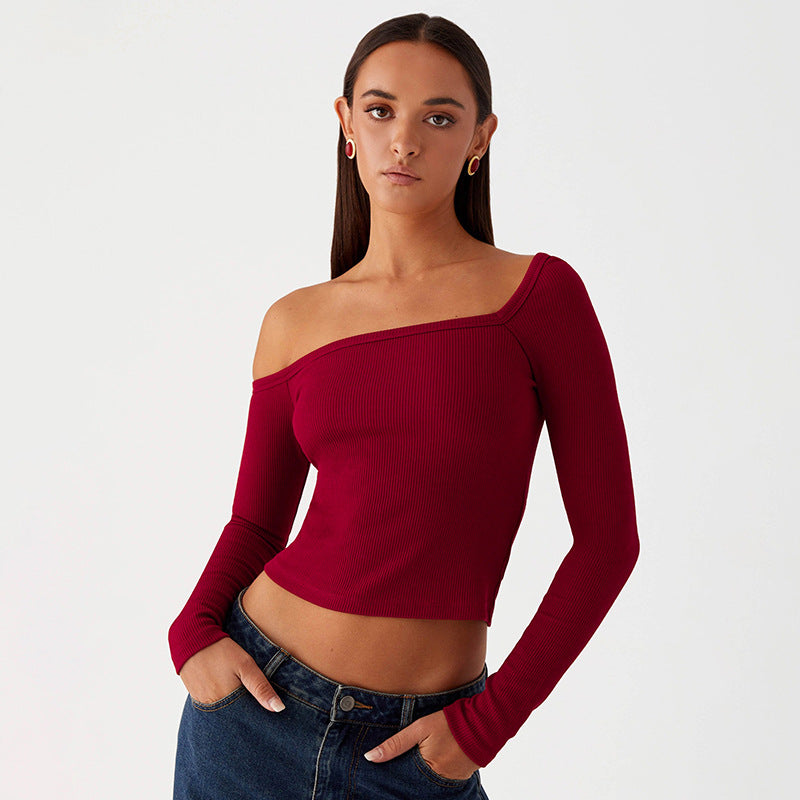 Damen Off-Shoulder Langarmtop Sovae