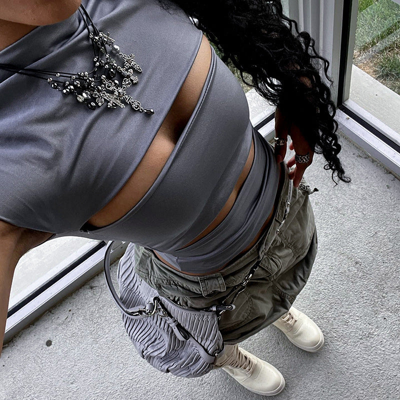 Damen modisches Oberteil mit raffiniertem Cut-Out Design Sovae