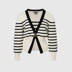 Damen elegante Strickjacke mit tiefem V-Ausschnitt und Knopfdetail Sovae