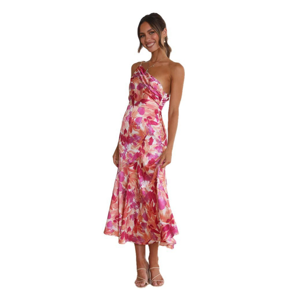 Damen Wickelkleid mit asymmetrischem Schnitt und blühendem Muster Sovae
