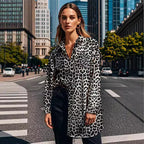 Damen Langärmliges Hemd im Leopardenmuster Sovae