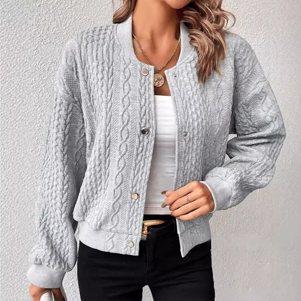 Damen modische Strickjacke mit Knopfleiste Sovae