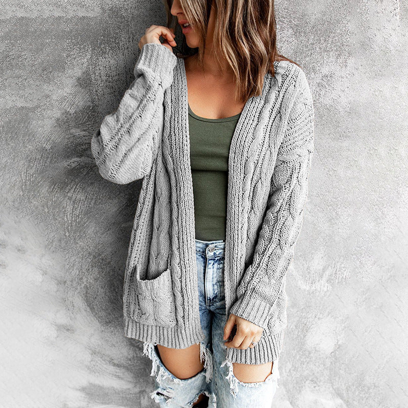 Damen Strickjacke mit Kabelmuster Sovae