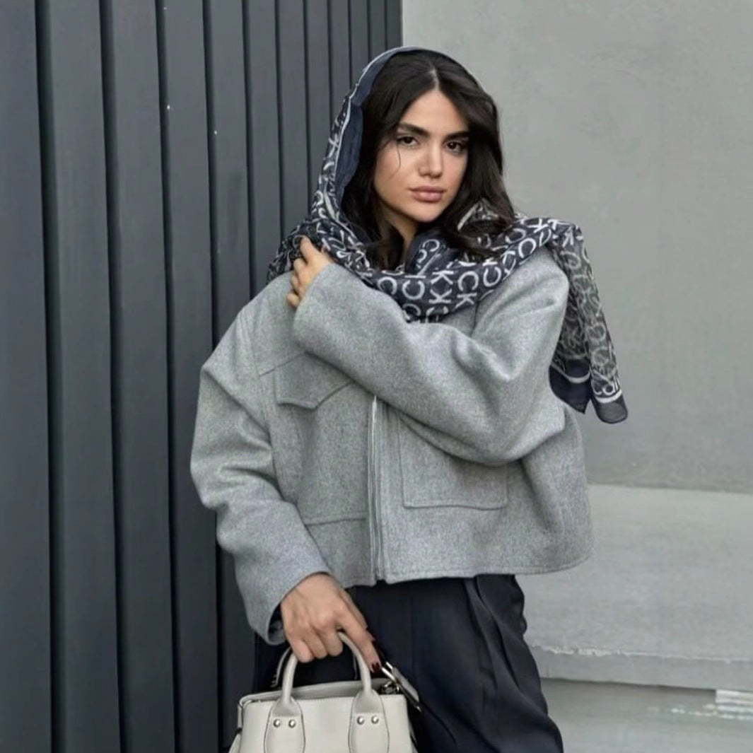 Damen moderne Übergangsjacke im lässigen Schnitt mit großen Taschen Sovae