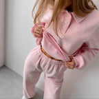 Damen lässiger und modischer Oversized Jogginganzug mit Knopfleiste Sovae