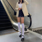 Damen Minirock mit modernem Karomuster und verspieltem Saum Sovae