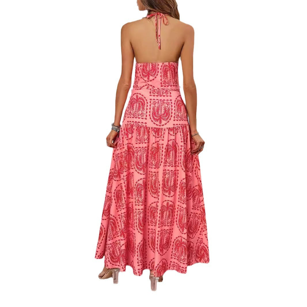 Damen luftiges Maxikleid mit floralem Druck Sovae