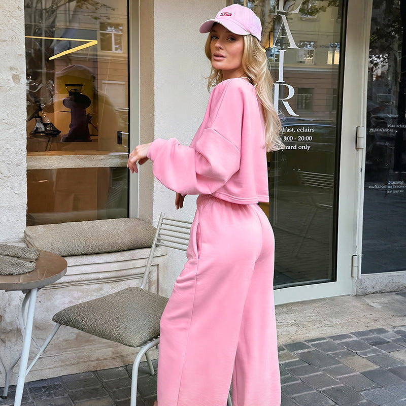 Damen bequeme und trendige Lounge-Hose mit elastischem Bund Sovae