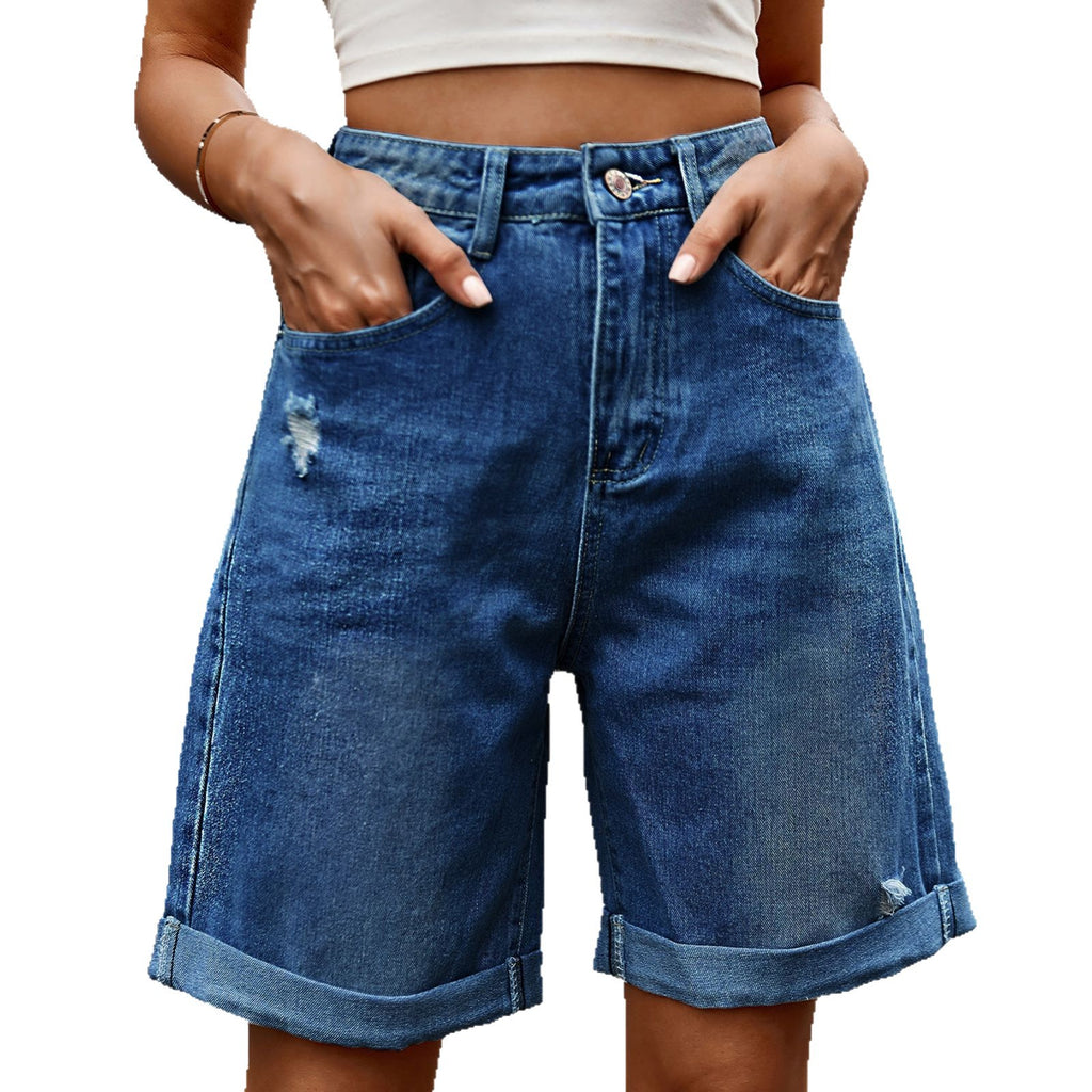 Damen Modische Denim-Shorts Sovae