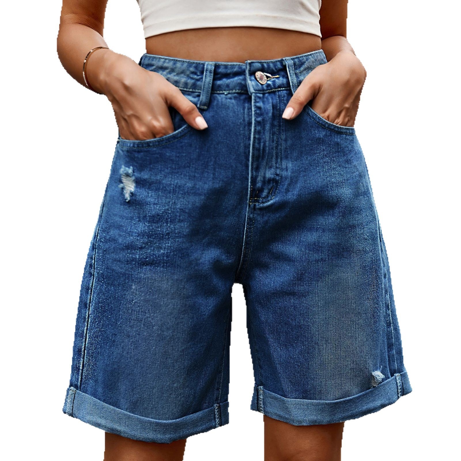 Damen Modische Denim-Shorts Sovae