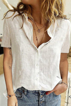 Damen Leichte Freizeit-Leinenbluse Sovae