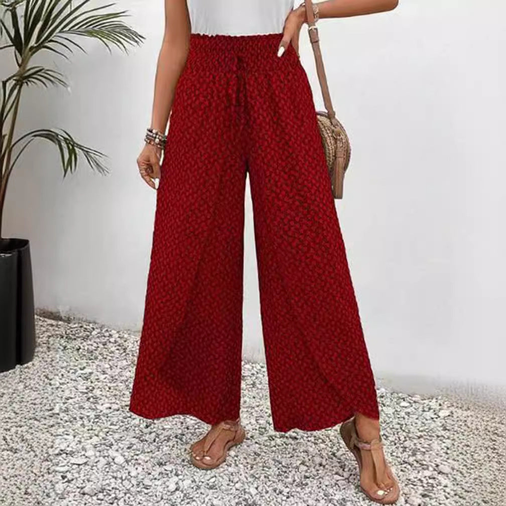 Damen Weite Palazzo-Hosen mit elastischem Bund Sovae