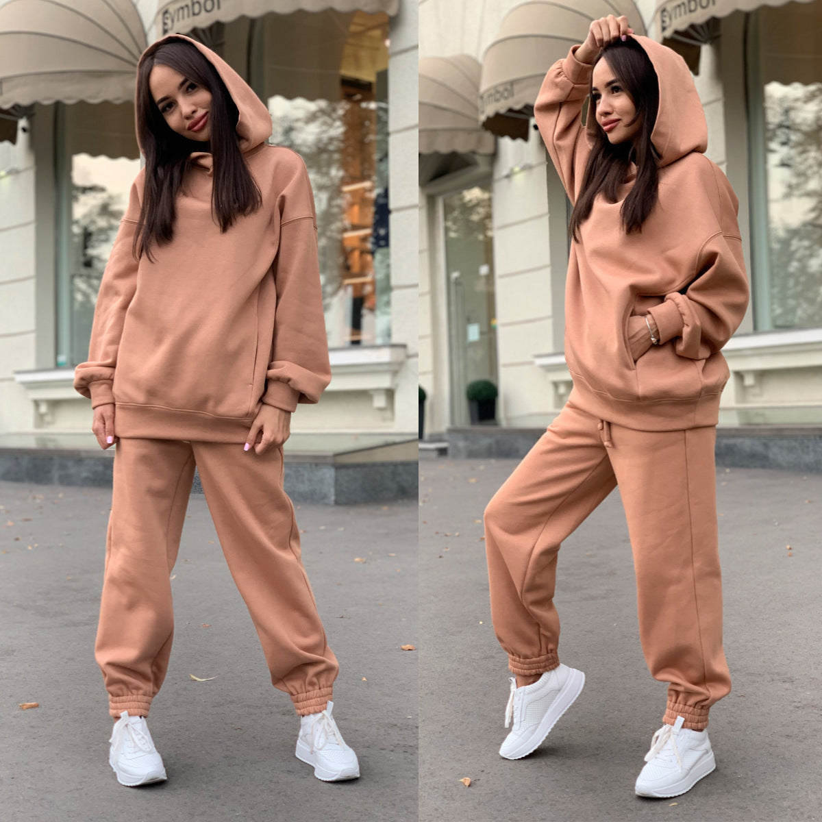 Damen sportlicher Hoodie und Jogginghose Set Sovae