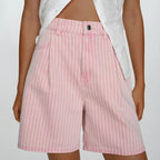 Damen Praktische lässige Shorts mit Streifen Sovae