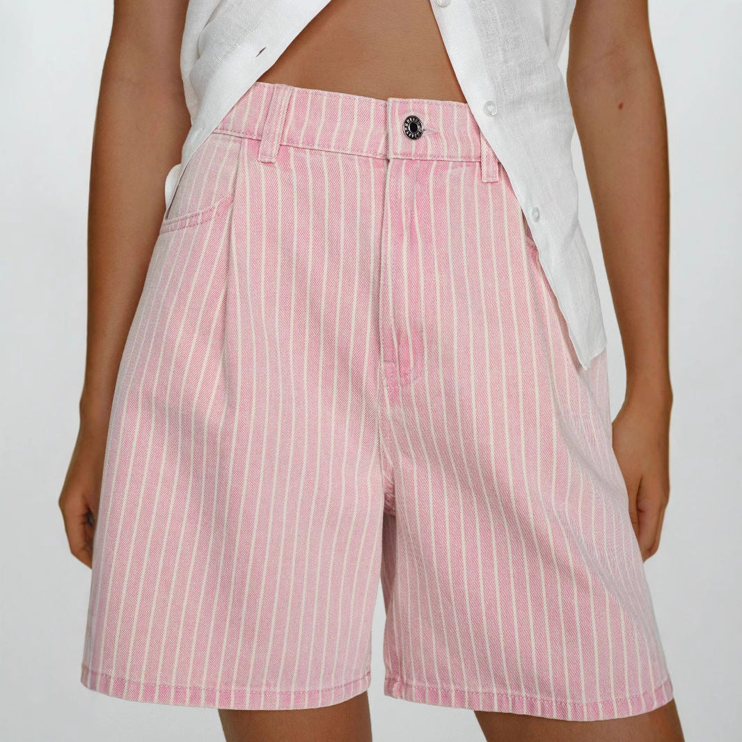 Damen Praktische lässige Shorts mit Streifen Sovae