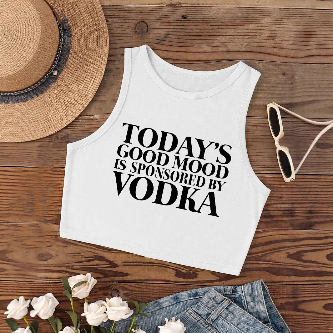 Damen Sportliches Crop-Top mit witzigem Statement Sovae