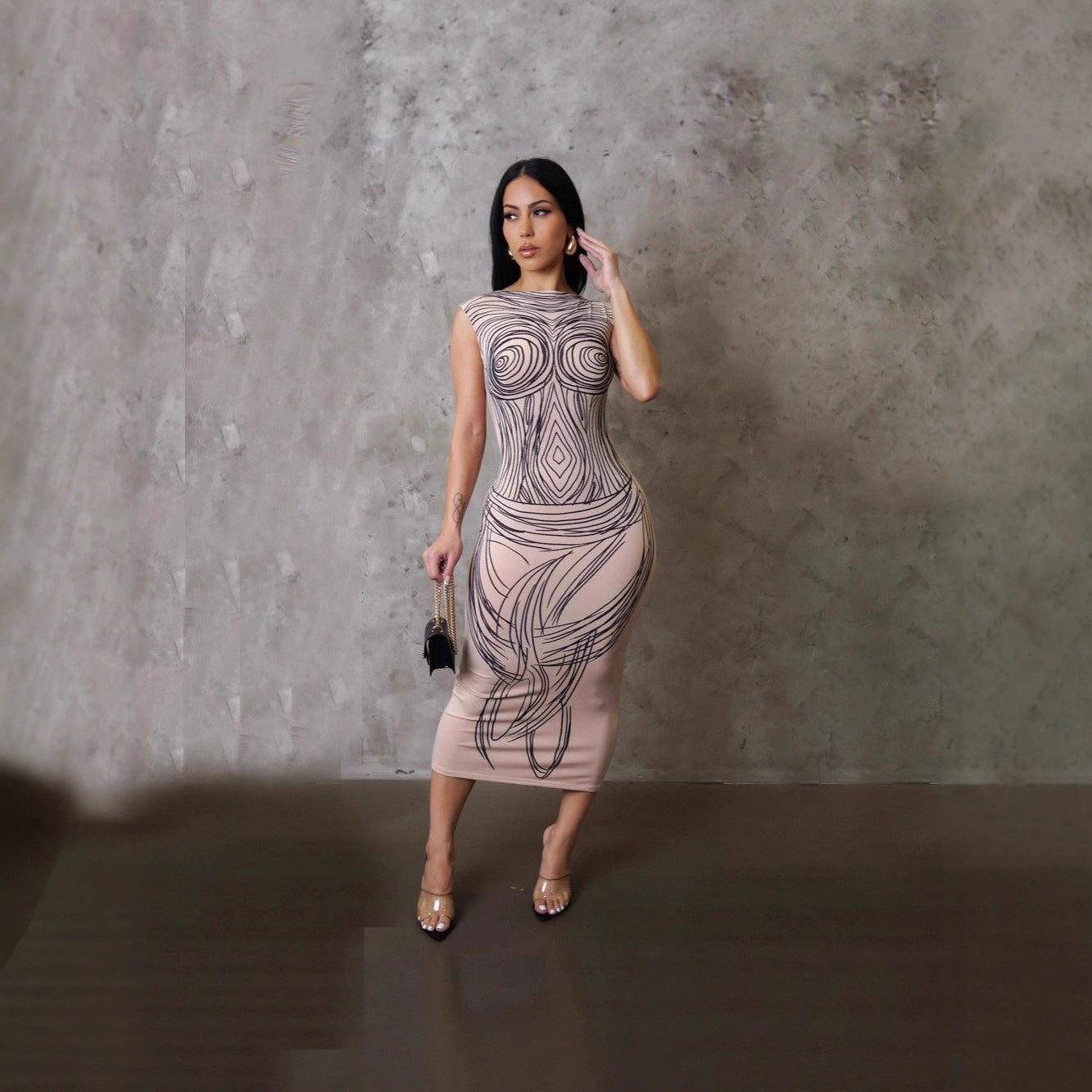 Damen Figurbetontes Designerkleid Sovae