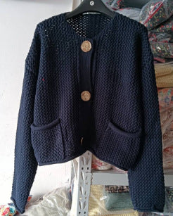 Damen Strickjacke mit Struktur und praktischen Taschen Sovae