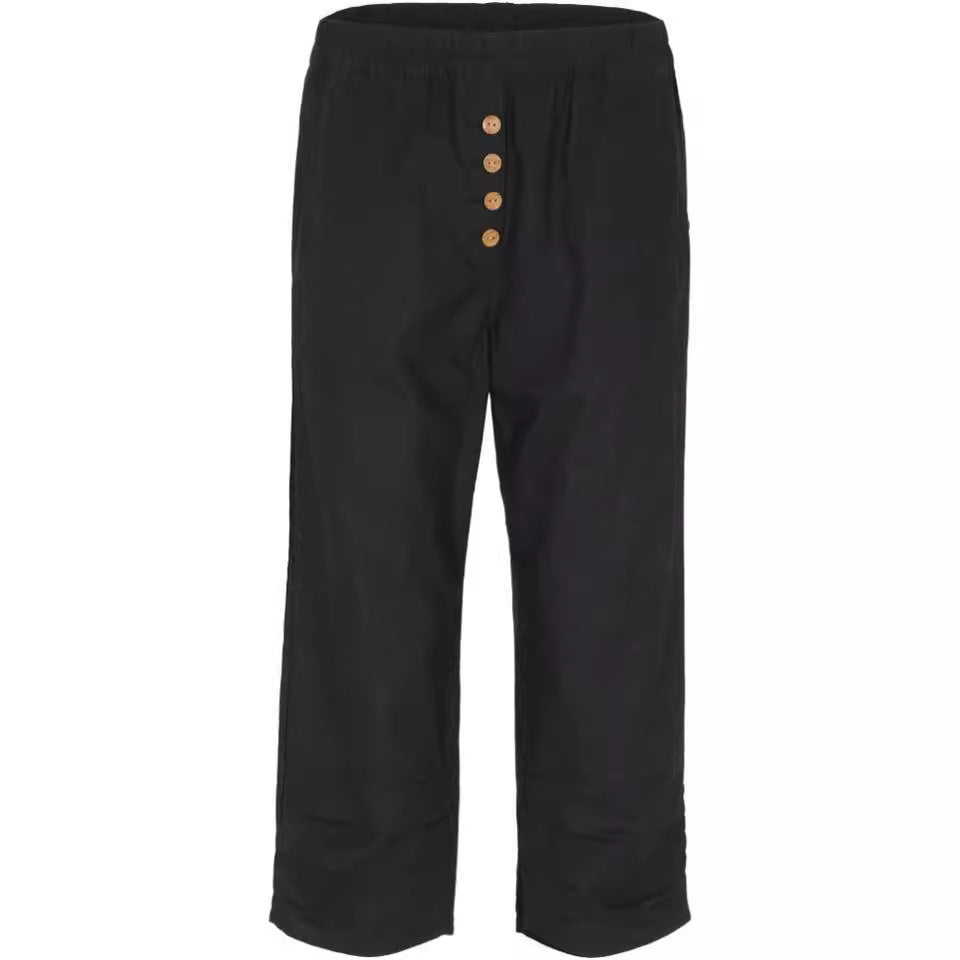 Damen lässige Chinohose mit Knopfdetails Sovae