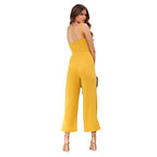 Damen eleganter langärmliger Jumpsuit mit Crop-Top Sovae