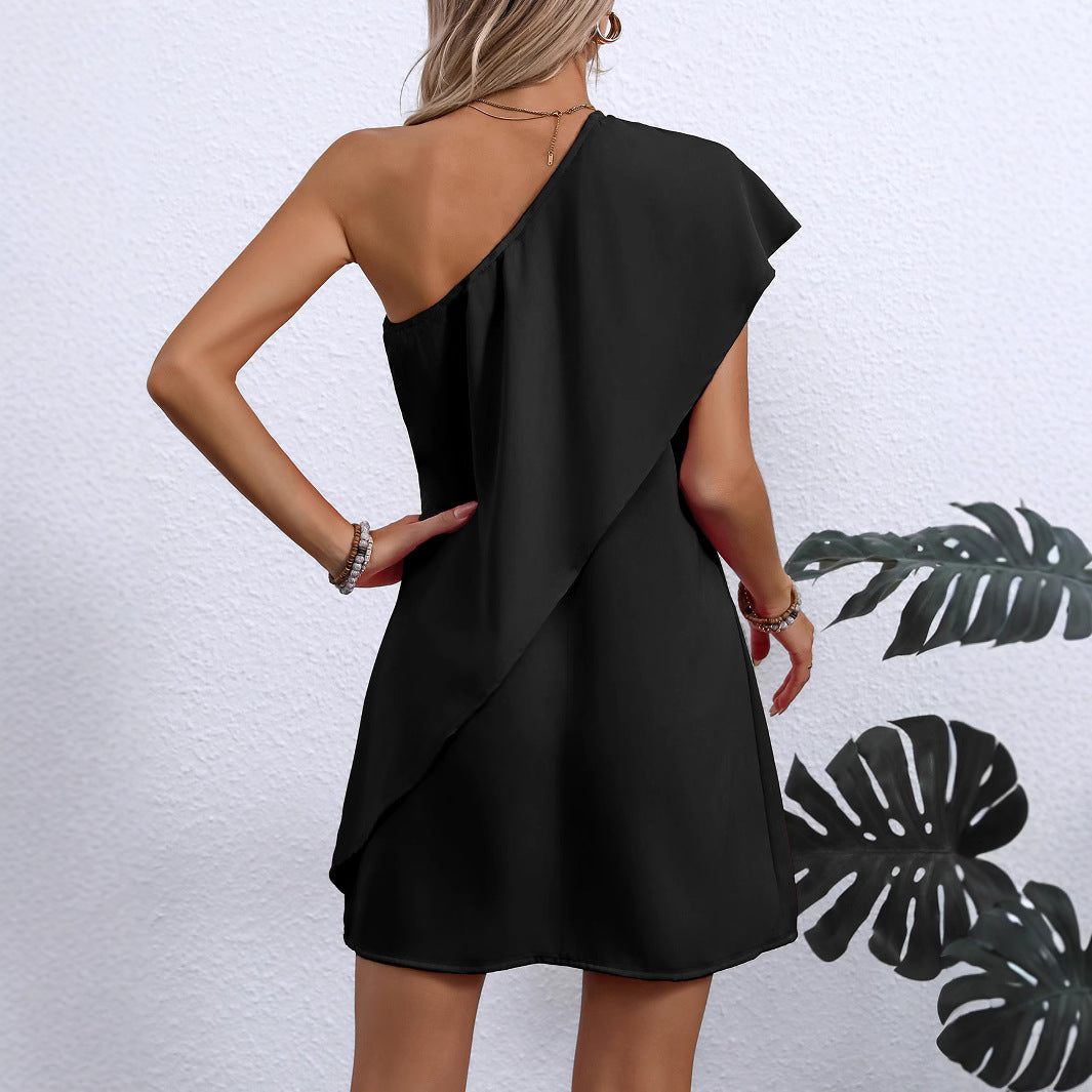 Damen asymmetrisches Minikleid Sovae