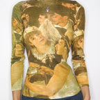 Damen Langarmshirt mit kunstvoller Grafik Sovae