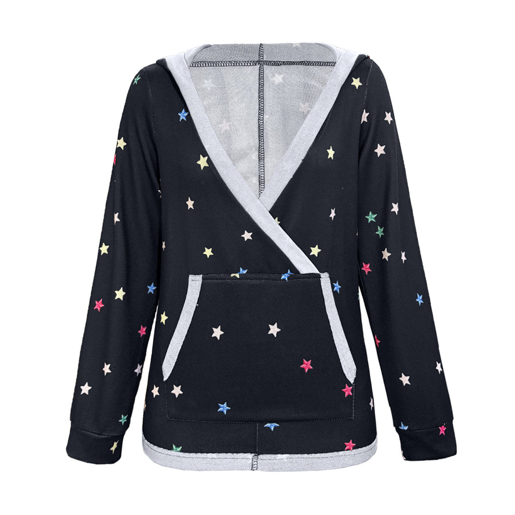 Damen Kapuzensweater mit farbenfrohem Sternemuster Sovae