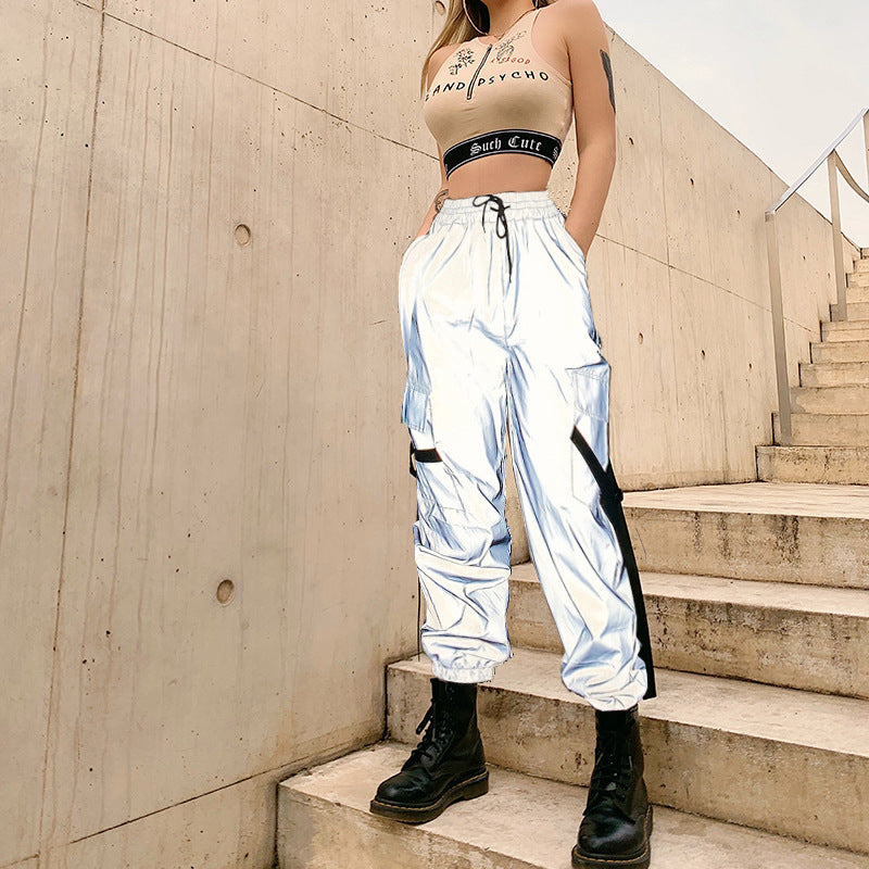 Damen Cargo-Hose mit utilitaristischen Taschen und verstellbarem Bund Sovae