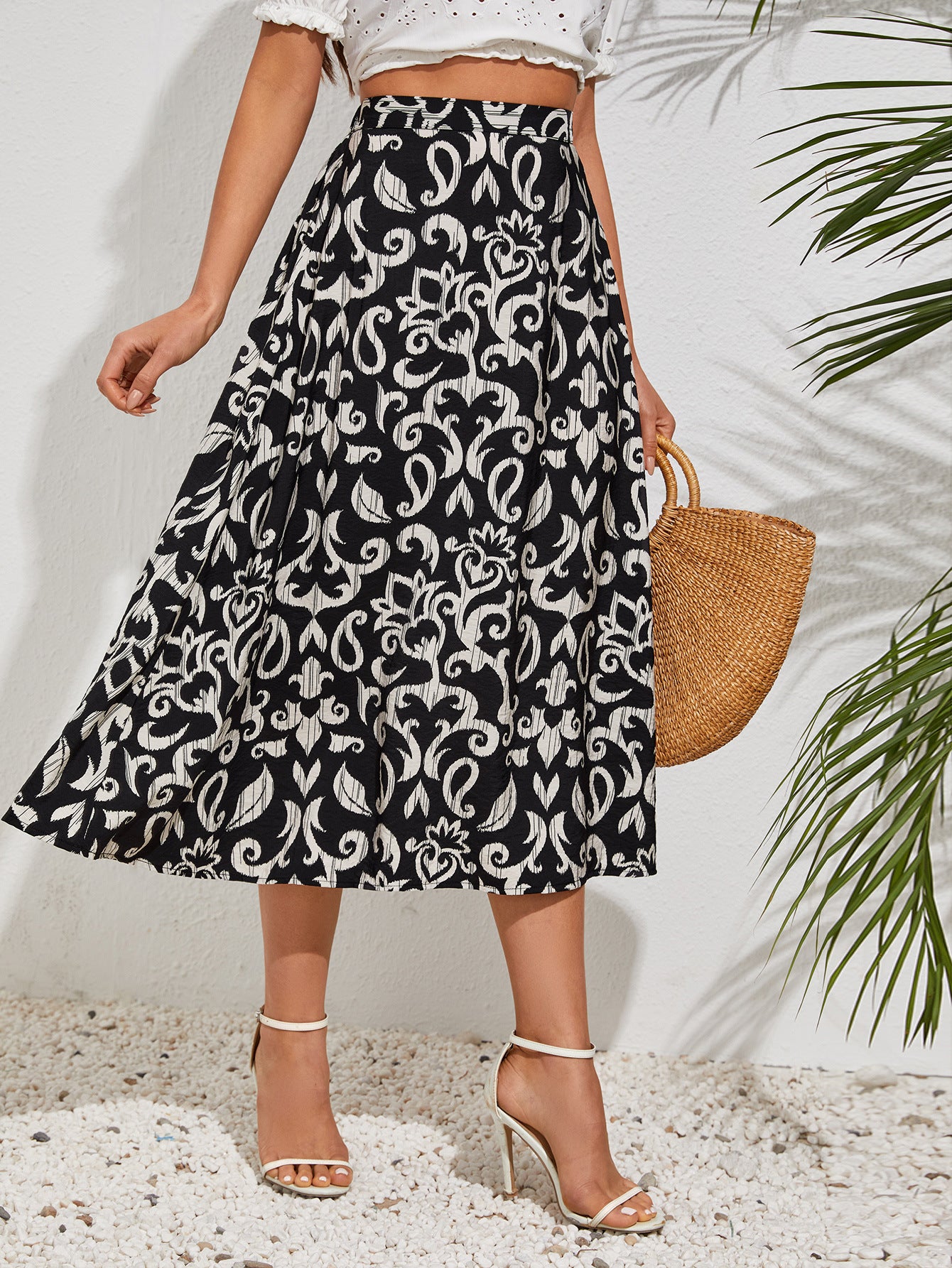 Damen Maxirock mit floralem Muster Sovae