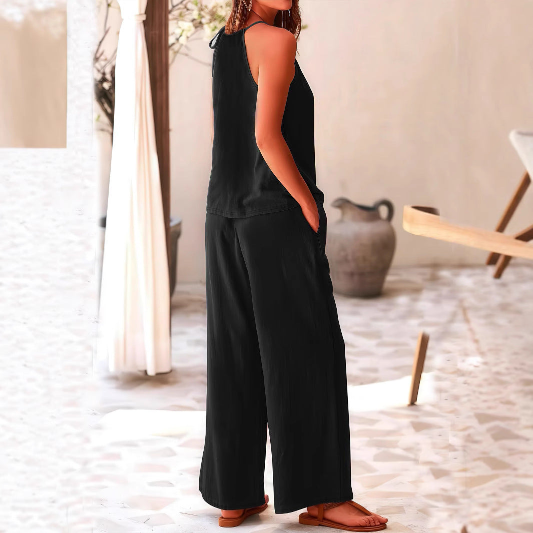 Damen Jumpsuit mit weitem Bein und schmalem Oberteil Sovae
