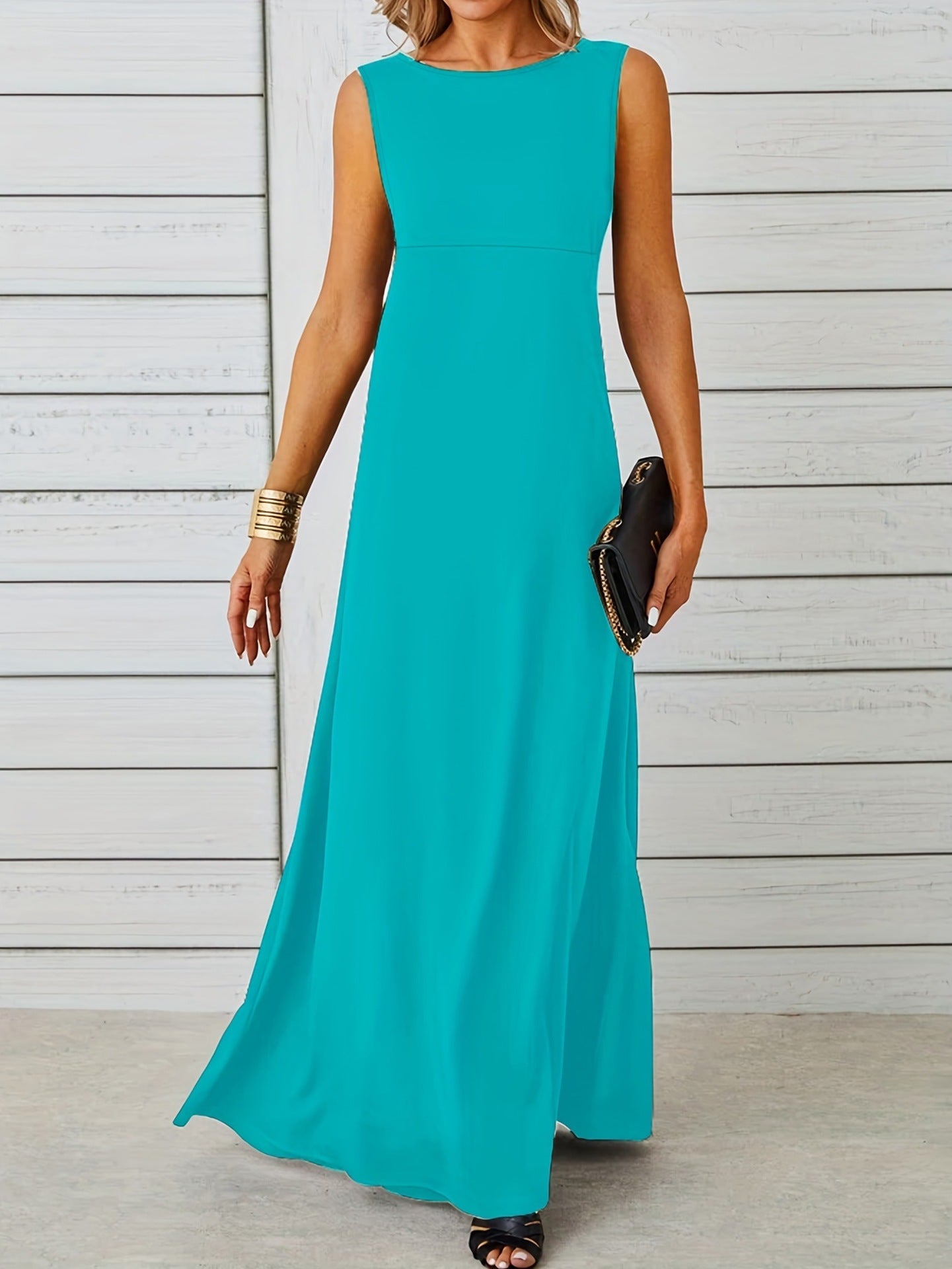 Damen schickes Maxikleid mit elegantem Schnitt Sovae